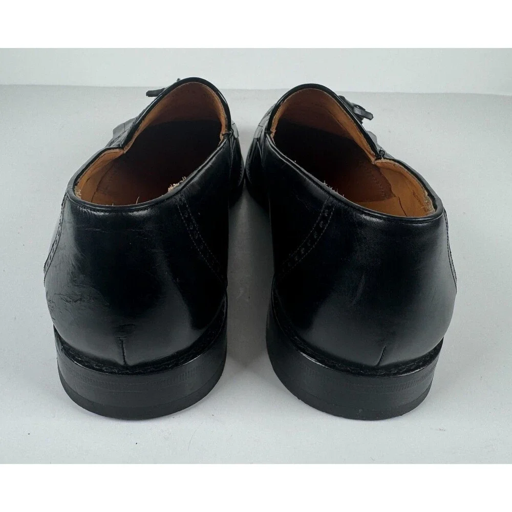 Mezlan Murcia Shoes Mens Black Leather Tassel Loafers Genuine Lizard US 12